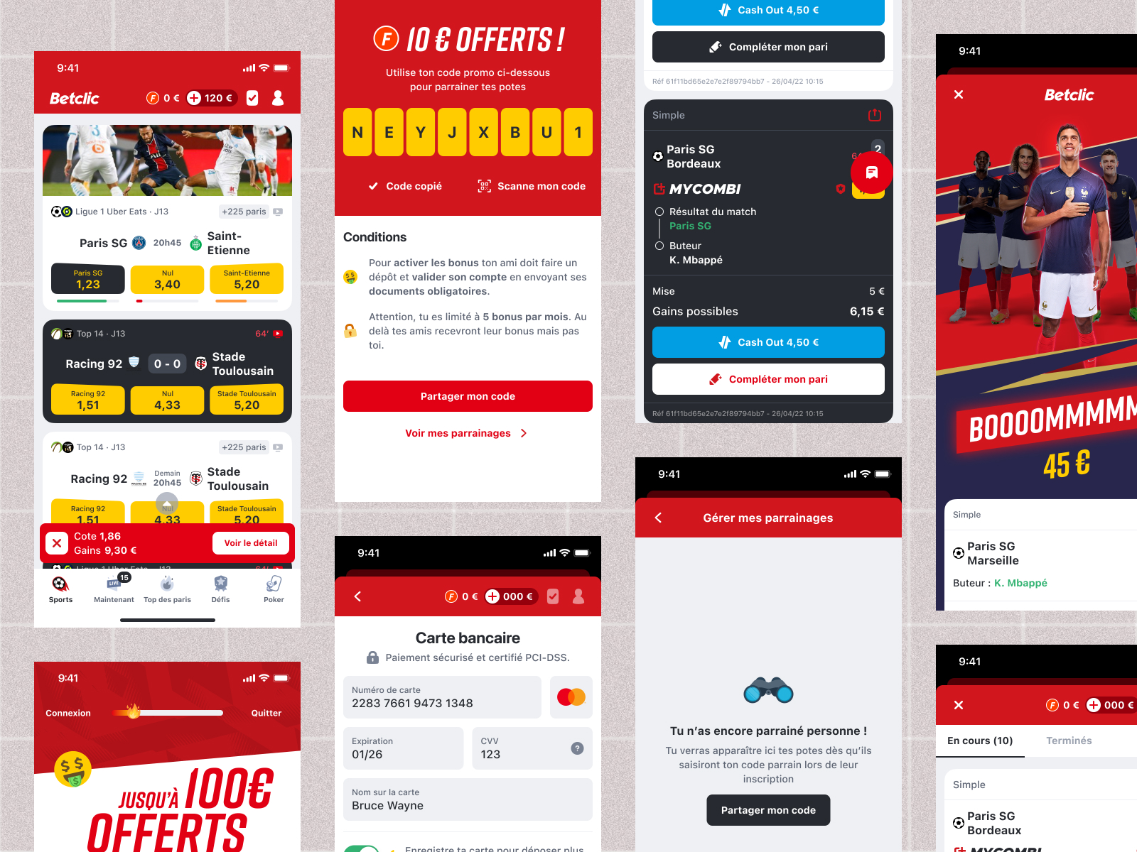 Betclic Design System - Interface principale