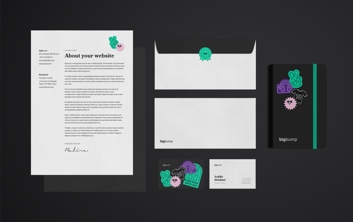 Bigbump - mockup papeterie